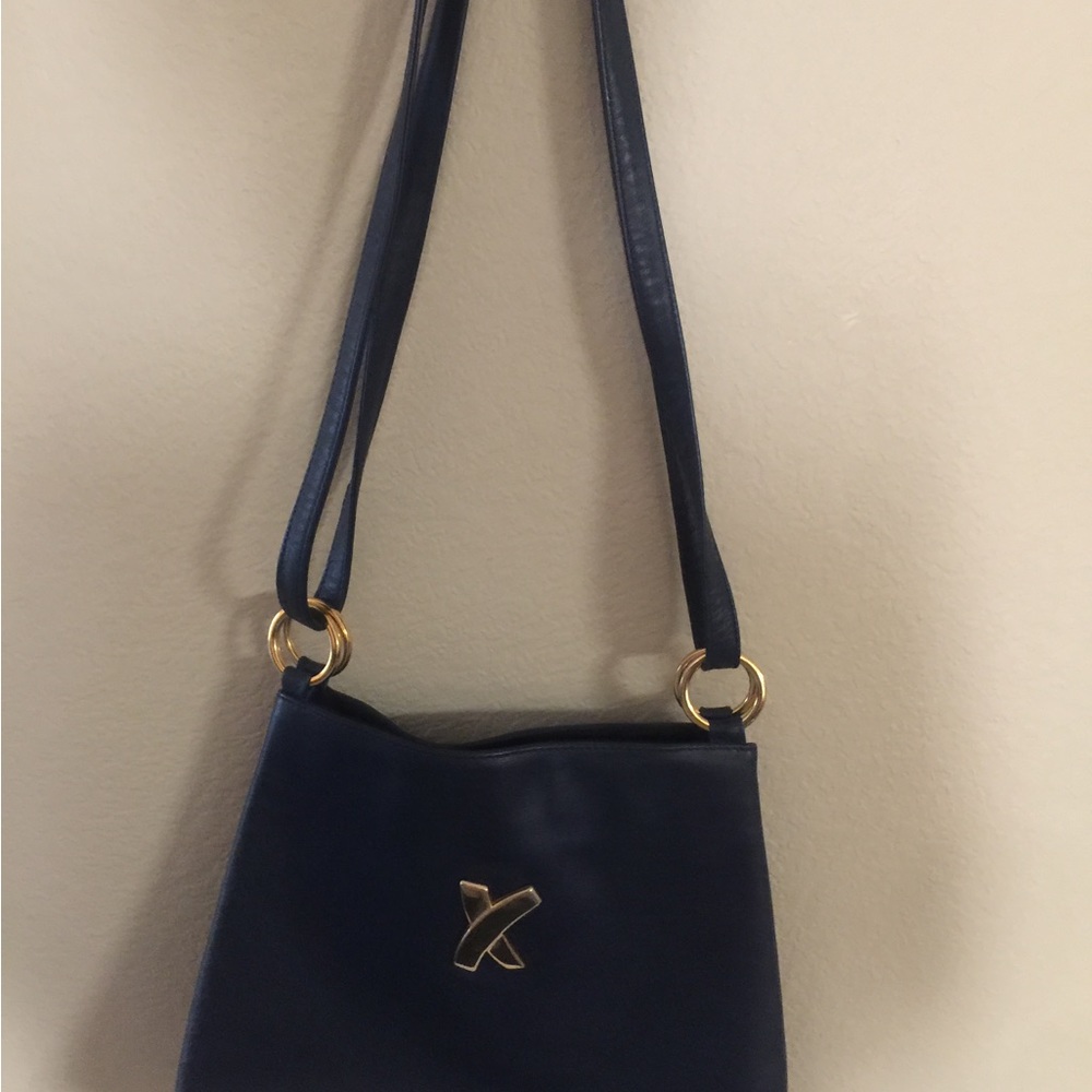 PALOMA PICASSO Navy Blue Leather Crossbody/Shoulder Bag.
